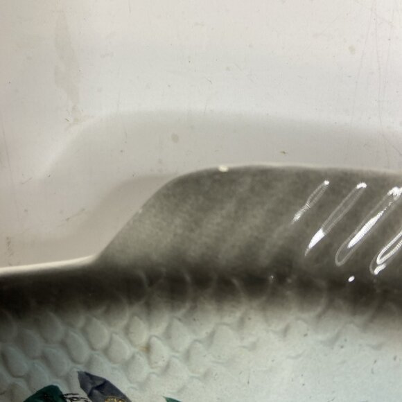 Vntg Kenmar Fish Platter Plate Ceramic Flamingos Palm Trees Tropical Japan 15" - Picture 5 of 8